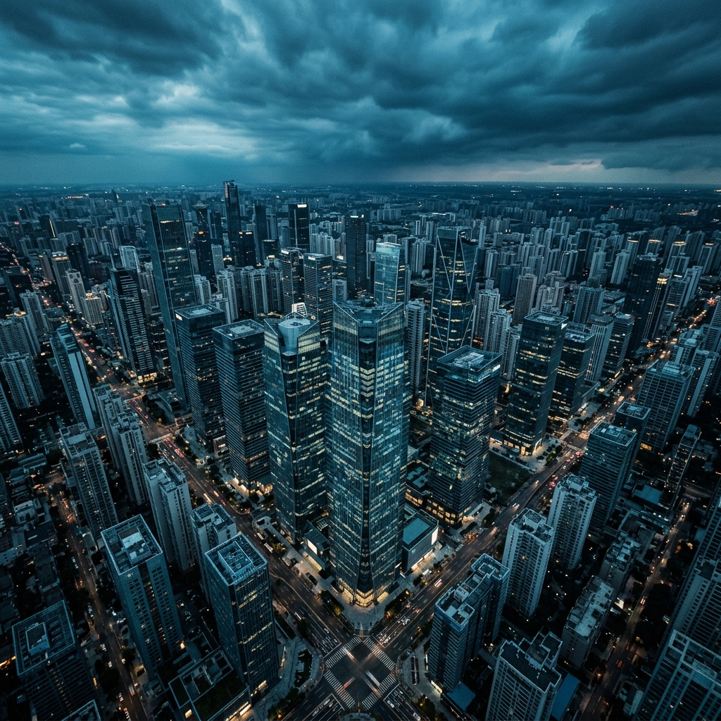 Modern high-rise buildings